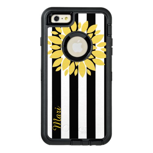 Yellow Flower Striped Otterbox iPhone 6 Plus Case