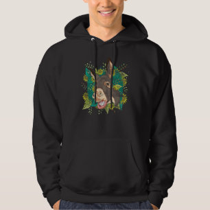 Yellow Flower Sunflower Farm Animal Hippie Donkey Hoodie
