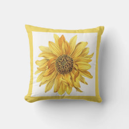 Yellow Flower / Sunflower Patio Outdoor Pillow