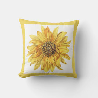 Yellow Flower / Sunflower Patio Outdoor Pillow