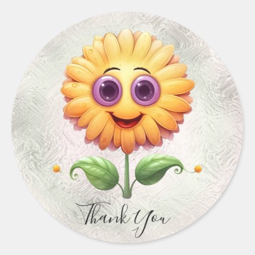 Yellow Flower Thank You Sticker