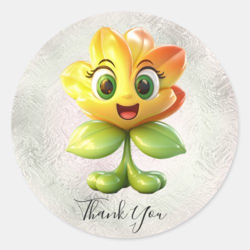 Yellow Flower Thank You Sticker