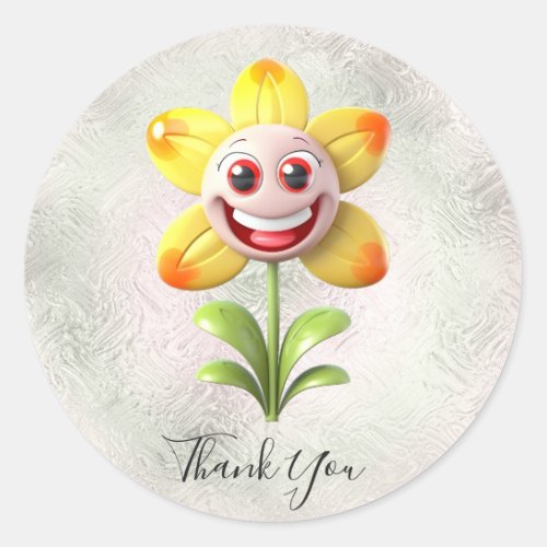 Yellow Flower Thank You Sticker