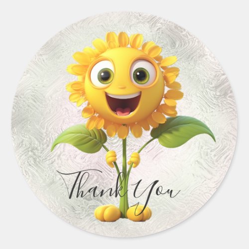 Yellow Flower Thank You Sticker