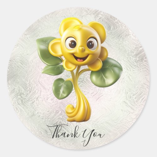 Yellow Flower Thank You Sticker