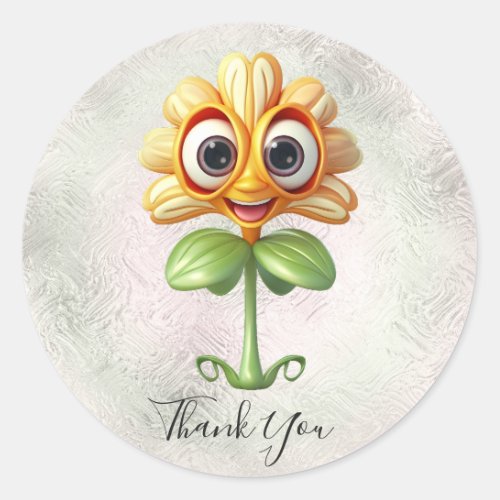 Yellow Flower Thank You Sticker