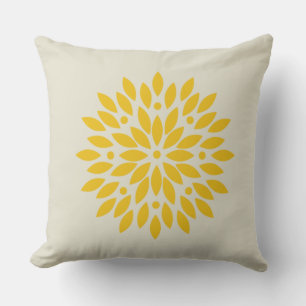 YELLOW FLOWER THROW PILLOW