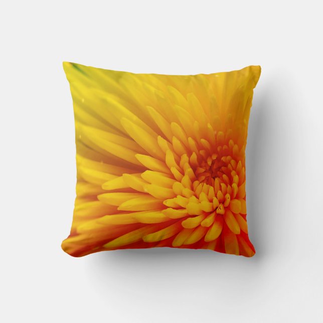 Yellow flower throw pillow (Front)