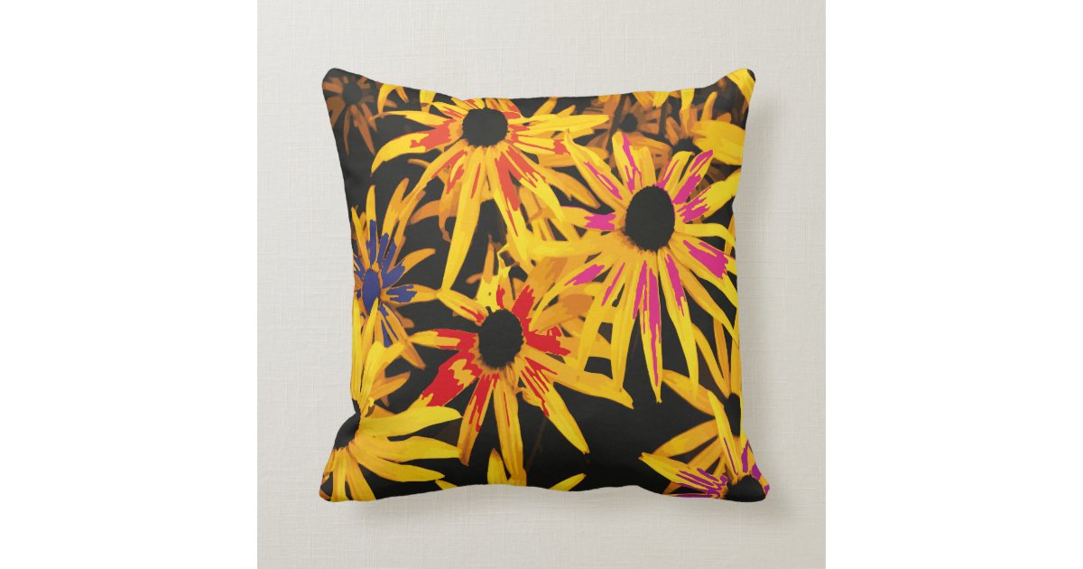 yellow flower Throw Pillow