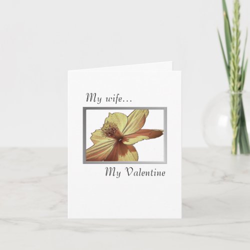 Yellow Flower Valentine for Wife Holiday Card
