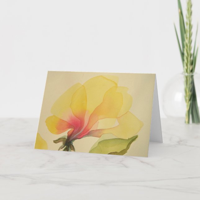 Yellow Flower, Watercolor, Notecard (Front)