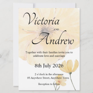 Yellow Flower Wedding Invitation