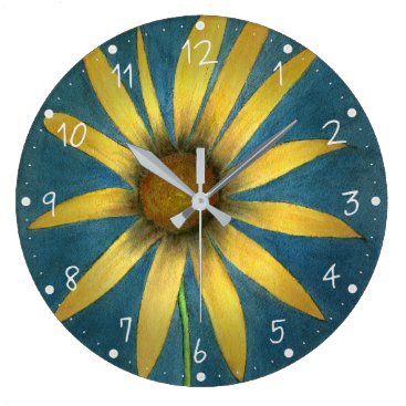 Yellow Flower with Petals Large Clock