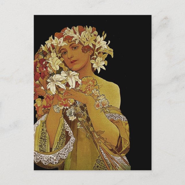 Yellow Flowers 1897 Postcard (Front)