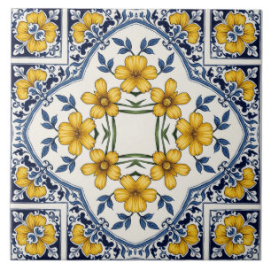 Yellow Flowers 2 Ceramic Tile