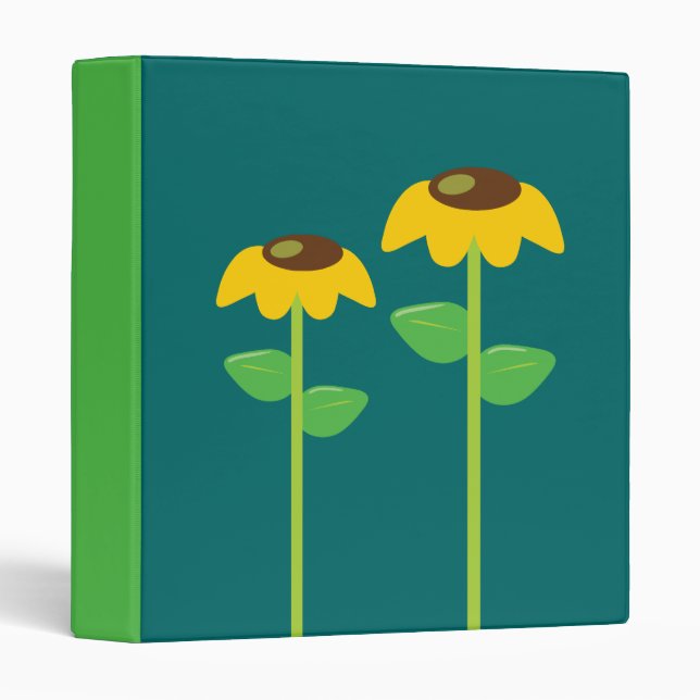 Yellow Flowers 3 Ring Binder (Front/Spine)