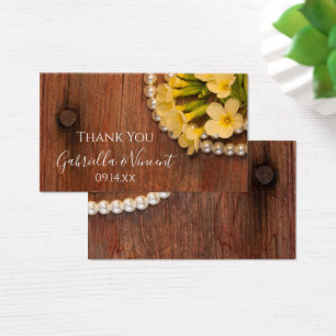 Yellow Flowers and Barn Wood Wedding Favor Tags
