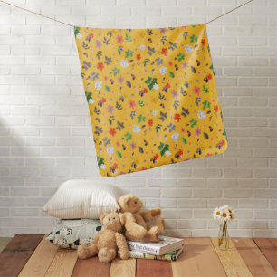 Yellow Flowers and White Roses 10 Baby Blanket