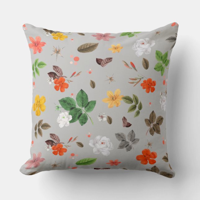 Yellow Flowers and White Roses 11 Throw Pillow (Front)
