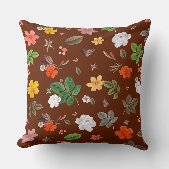 Yellow Flowers and White Roses 12 Throw Pillow (Front)