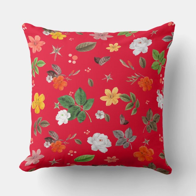 Yellow Flowers and White Roses 13 Throw Pillow (Front)