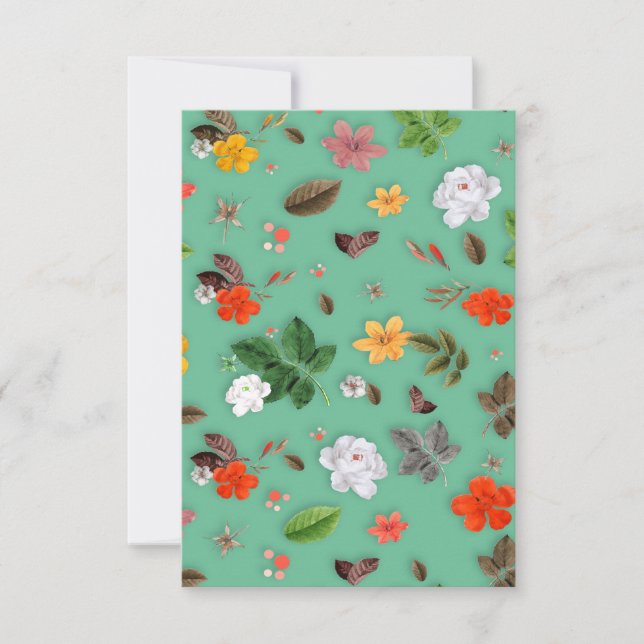 Yellow Flowers and White Roses 14 Thank You Card (Front)