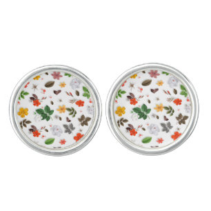 Yellow Flowers and White Roses 15 Cufflinks