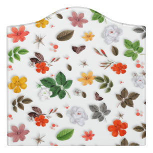 Yellow Flowers and White Roses 15 Door Sign