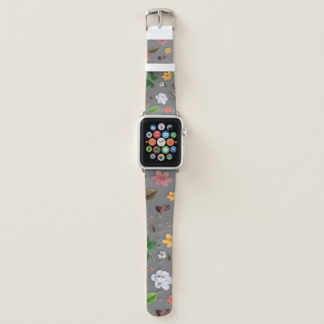 Yellow Flowers and White Roses 16 Apple Watch Band (Front)