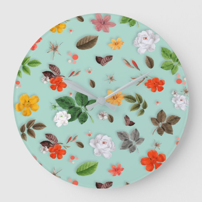 Yellow Flowers and White Roses 22 Large Clock (Front)