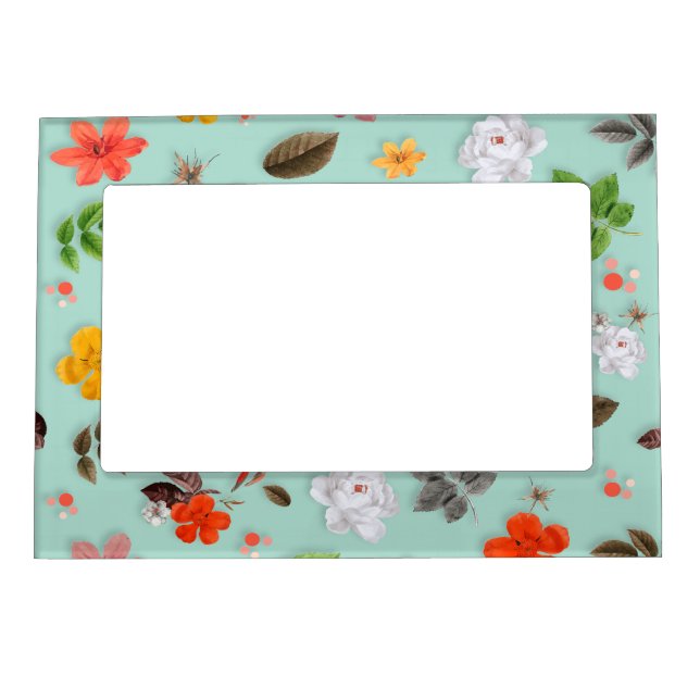 Yellow Flowers and White Roses 22 Magnetic Frame (Front)