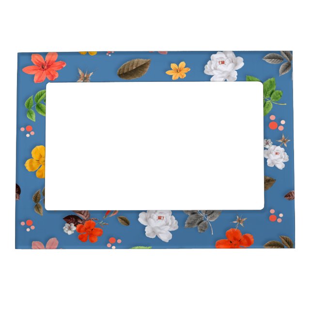 Yellow Flowers and White Roses 23 Magnetic Frame (Front)