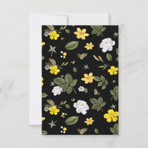Yellow Flowers and White Roses 2 Thank You Card