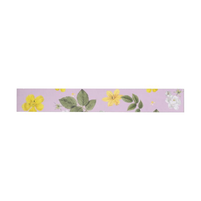 Yellow Flowers and White Roses 5 Wrap Around Address Label (Individual)