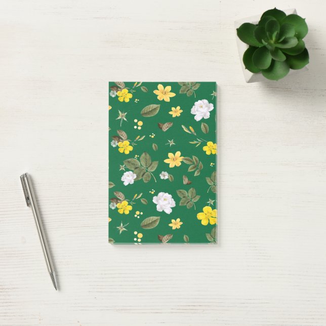 Yellow Flowers and White Roses 6 Post-it Notes (Office)
