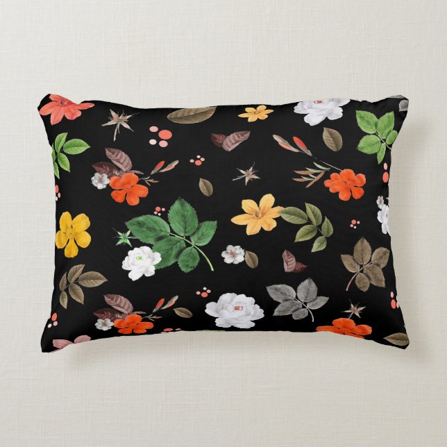 Yellow Flowers and White Roses 8 Accent Pillow (Front)