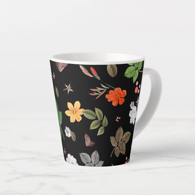 Yellow Flowers and White Roses 8 Latte Mug (Right Angle)