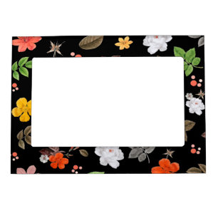 Yellow Flowers and White Roses 8 Magnetic Frame