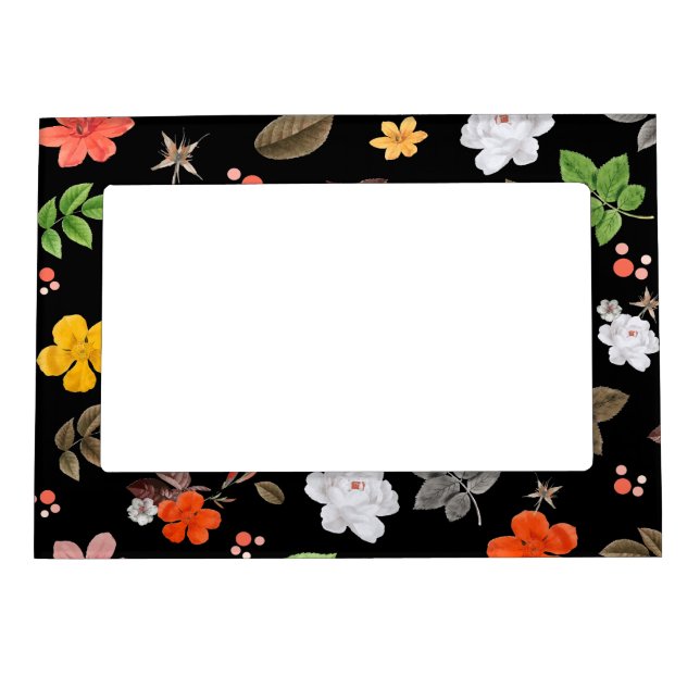 Yellow Flowers and White Roses 8 Magnetic Frame (Front)