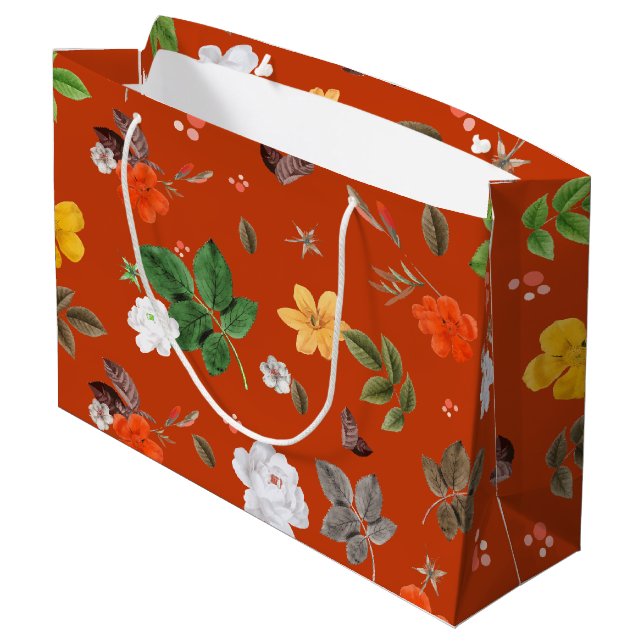 Yellow Flowers and White Roses 9 Large Gift Bag (Back Angled)