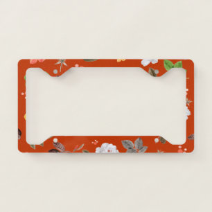 Yellow Flowers and White Roses 9 License Plate Frame