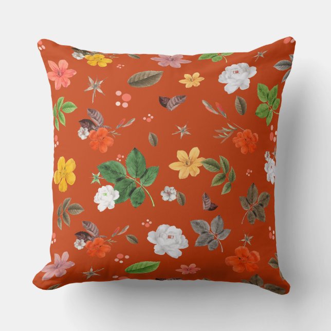 Yellow Flowers and White Roses 9 Throw Pillow (Front)