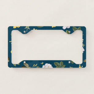 Yellow Flowers and White Roses License Plate Frame