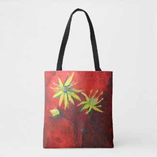Yellow flowers Art Custom All-Over-Print Tote Bag