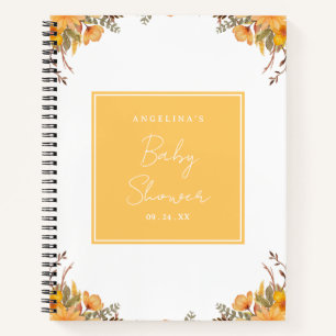 Yellow Flowers Baby Shower Gift List Notebook