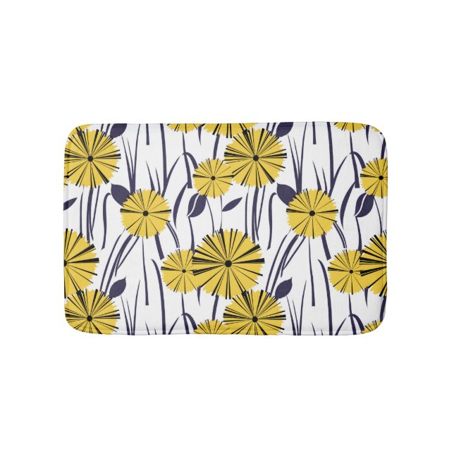 Yellow flowers bath mat (Front)