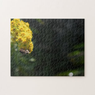 Yellow Flowers Bee Bumblebee Nature Photography Jigsaw Puzzle
