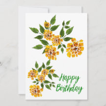 Yellow Flowers Birthday Greetings