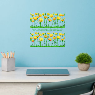 Yellow Flowers,  Border Seamless Add Text 12" Wall Decal