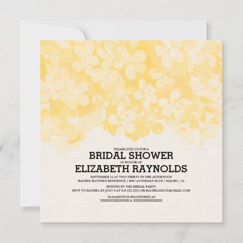 Yellow Flowers Bridal Shower Invitations